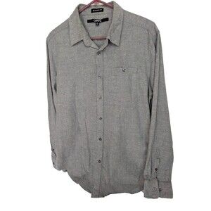 Carbon Gray Mens Shirt Size L Heather Chambray Casual Classic Fit Summer Fashion